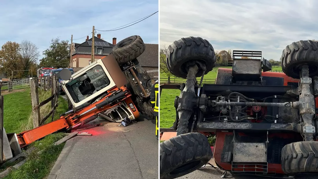 POL-DU: Baerl: Bagger umgekippt - Fahrer leicht verletzt - Bild: presseportal.de