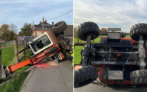 POL-DU: Baerl: Bagger umgekippt - Fahrer leicht verletzt - Foto: presseportal.de