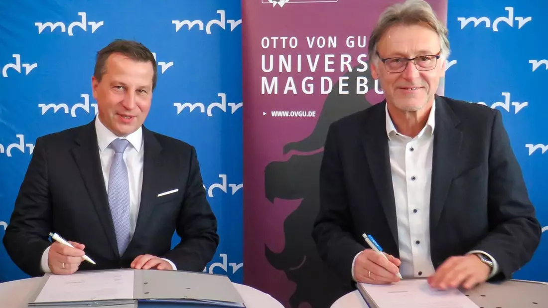 MDR und Otto-von-Guericke-Universität Magdeburg schließen Kooperationsvertrag – Impulse für crossmediale Wissenschaftskommunikation - Bild: presseportal.de