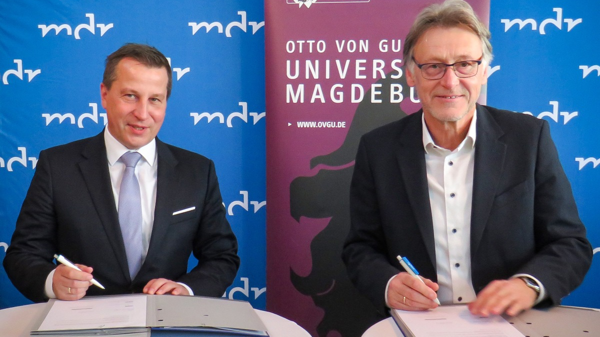 MDR und Otto-von-Guericke-Universität Magdeburg schließen Kooperationsvertrag – Impulse für crossmediale Wissenschaftskommunikation - Foto: presseportal.de