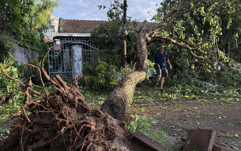 Es kam in Vietnam zu Stromausfällen, Bäume wurden entwurzelt, zudem wurden Flüge gestrichen. - Foto: Tuong Quan/Vietnam News Agency/AP/dpa