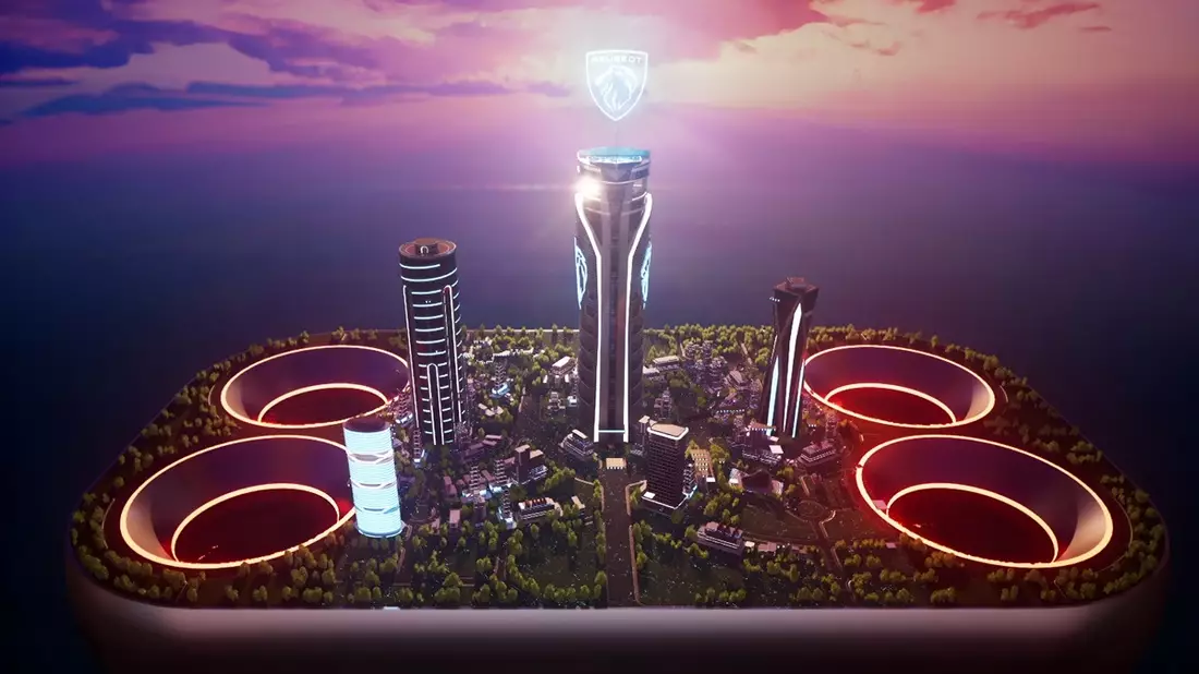 Zum Entdecken: das PEUGEOT POLYGON CONCEPT in POLYGON CITY, einer Insel im Fortnite-Universum - Bild: presseportal.de
