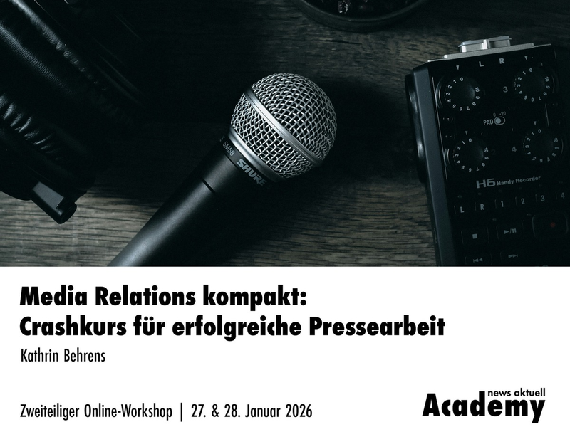 Media Relations kompakt: Crashkurs für erfolgreiche Pressearbeit / Zweitägiger Online-Workshop - Foto: presseportal.de