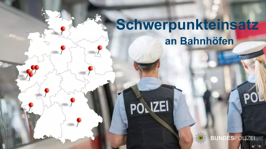 BPOLD-H: Einladung Medienvertreterinnen und -vertreter zum bundesweiten Schwerpunkteinsatz der Bundespolizei an gewaltbelasteten Bahnhöfe - Bild: presseportal.de