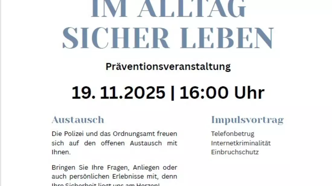 POL-PPKO: Präventionsveranstaltung Im Alltag sicher leben - Bild: presseportal.de