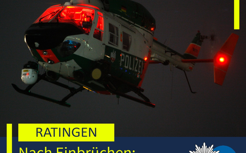 POL-ME: Hubschrauber im Einsatz nach Einbruchserie in Hösel: Polizei fasst einen Verdächtigen - 2511053 - Foto: presseportal.de
