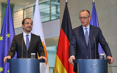 Nikos Christodoulides und Friedrich Merz am 14.11.2025 - Foto: über dts Nachrichtenagentur