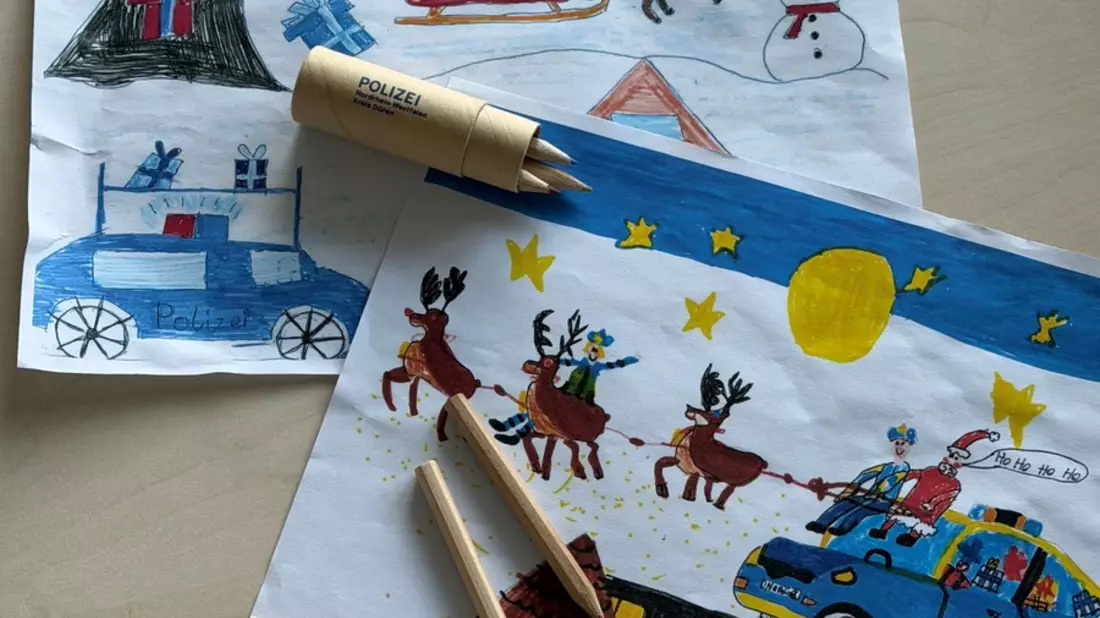 POL-DN: Ran an die Stifte - Der Weihnachtsmalwettbewerb der Polizei Düren ist gestartet - Bild: presseportal.de