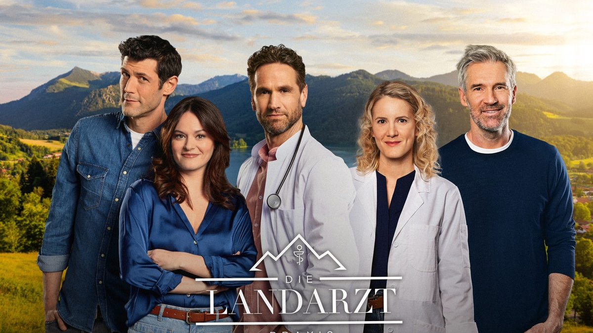 Michael Raphael Klein Diane Willems Oliver Franck Ben Braun Juliane Fisch Die Landarztpraxis - Foto: Joyn/Marc Rehbeck/Willi Weber, presseportal.de