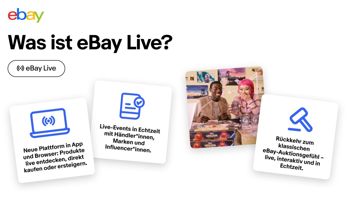 Mit eBay Live startet eine neue Ära des Online-Shoppings – und das legendäre Auktionsgefühl kehrt zurück - Foto: presseportal.de