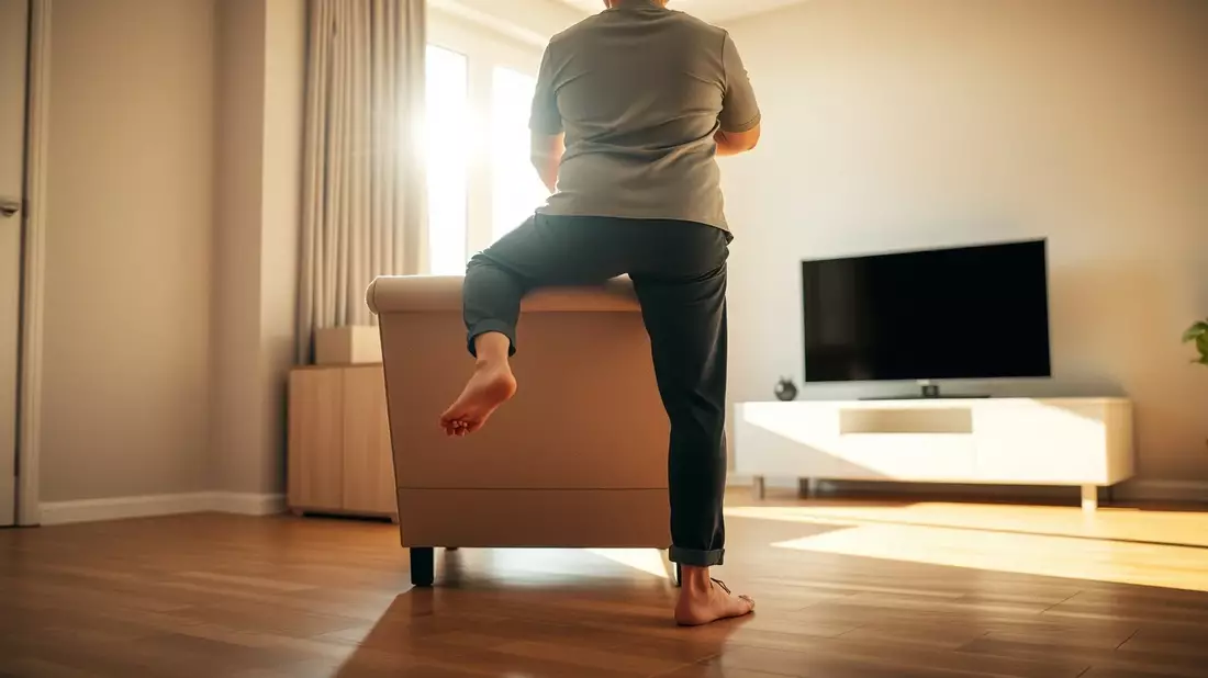 Senioren-Fitness: Wohnzimmer schlägt Fitnessstudio Illustration mit AI erstellt übermittelt durch boerse-global.de