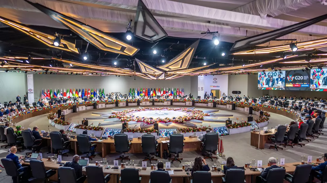 Die Beratungen der G20-Staaten im südafrikanischen Johannesburg standen unter dem Motto «Solidarität, Gleichheit und Nachhaltigkeit». - Bild: Michael Kappeler/dpa-Pool/dpa