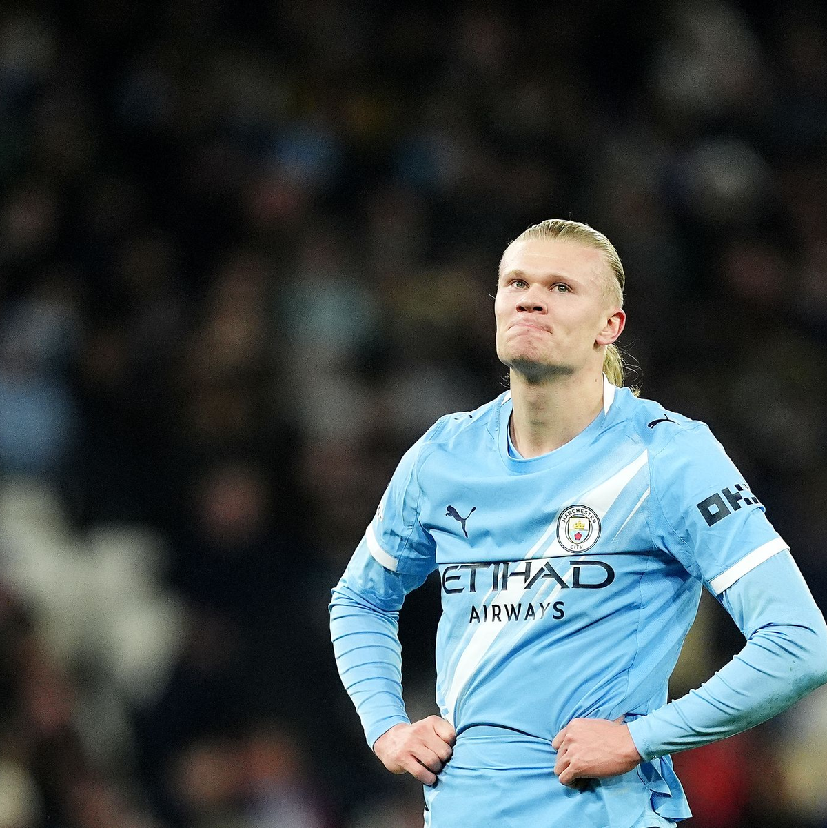 Hatte das Nachsehen: Manchesters Superstürmer Erling Haaland.  - Foto: Martin Rickett/PA Wire/dpa