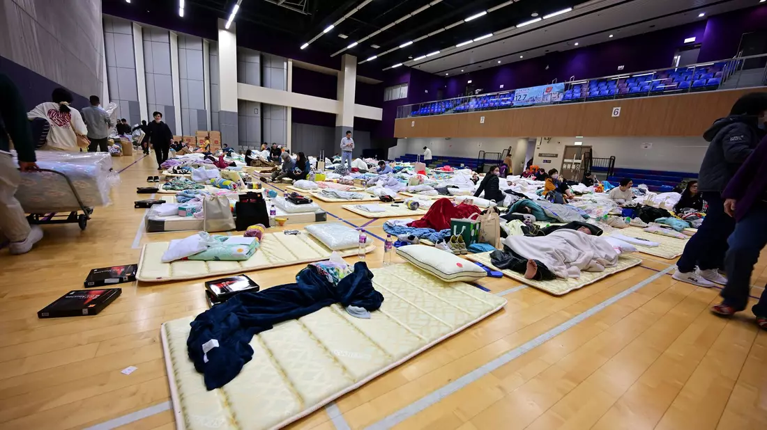 Hunderte suchten Schutz in Notunterkünften.   - Bild: Zhu Wei/Xinhu/dpa