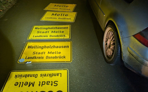 POL-OS: Melle: Fünf Ortsschilder im Kofferraum - Routinekontrolle mit Überraschungseffekt - Foto: presseportal.de