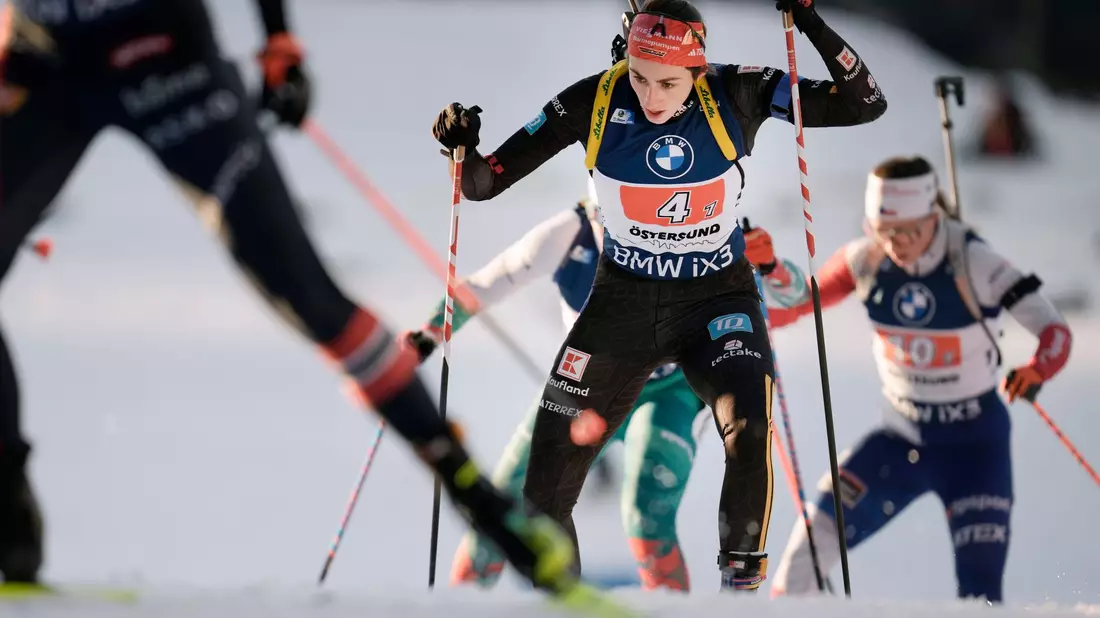 Für Franziska Preuß lief es nicht wie gewünscht. - Bild: Björn Larsson Rosvall/TT News Agency via AP/dpa