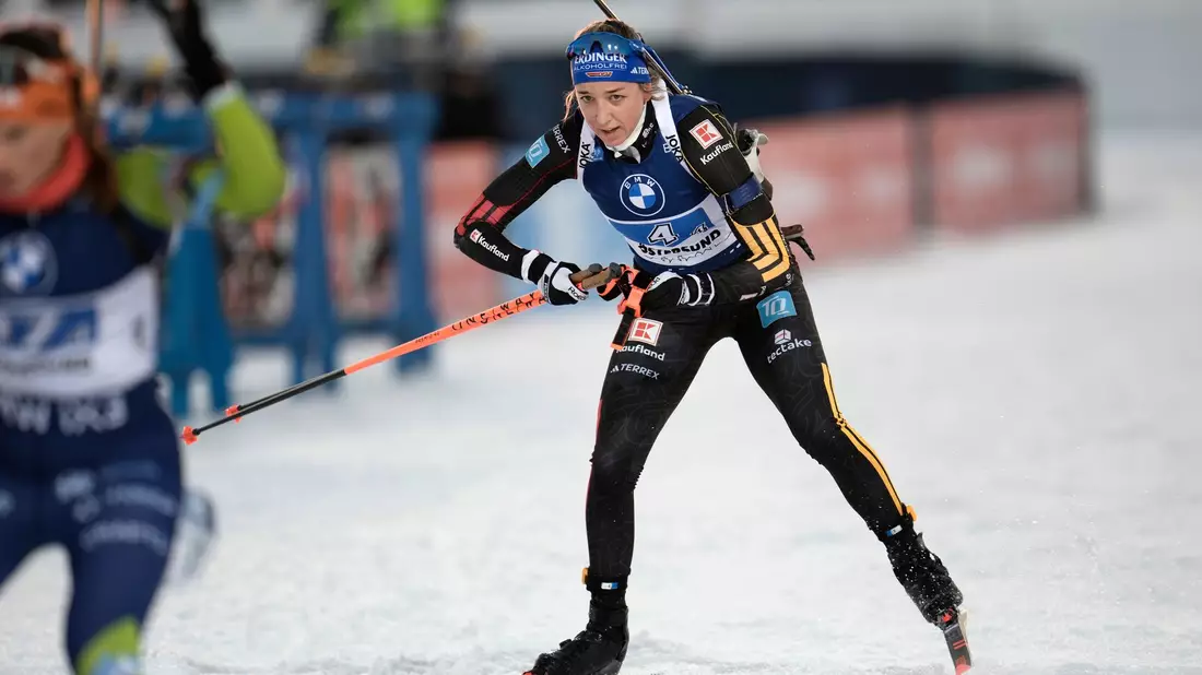 Franziska Preuß musste ein Mal in die Strafrunde. - Bild: Björn Larsson Rosvall/TT News Agency/AP/dpa