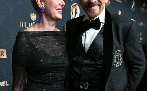 Gottschalks Ehefrau Karina saß bei der Veranstaltung in Kitzbühel im Publikum. - Foto: Barbara Gindl/APA/dpa