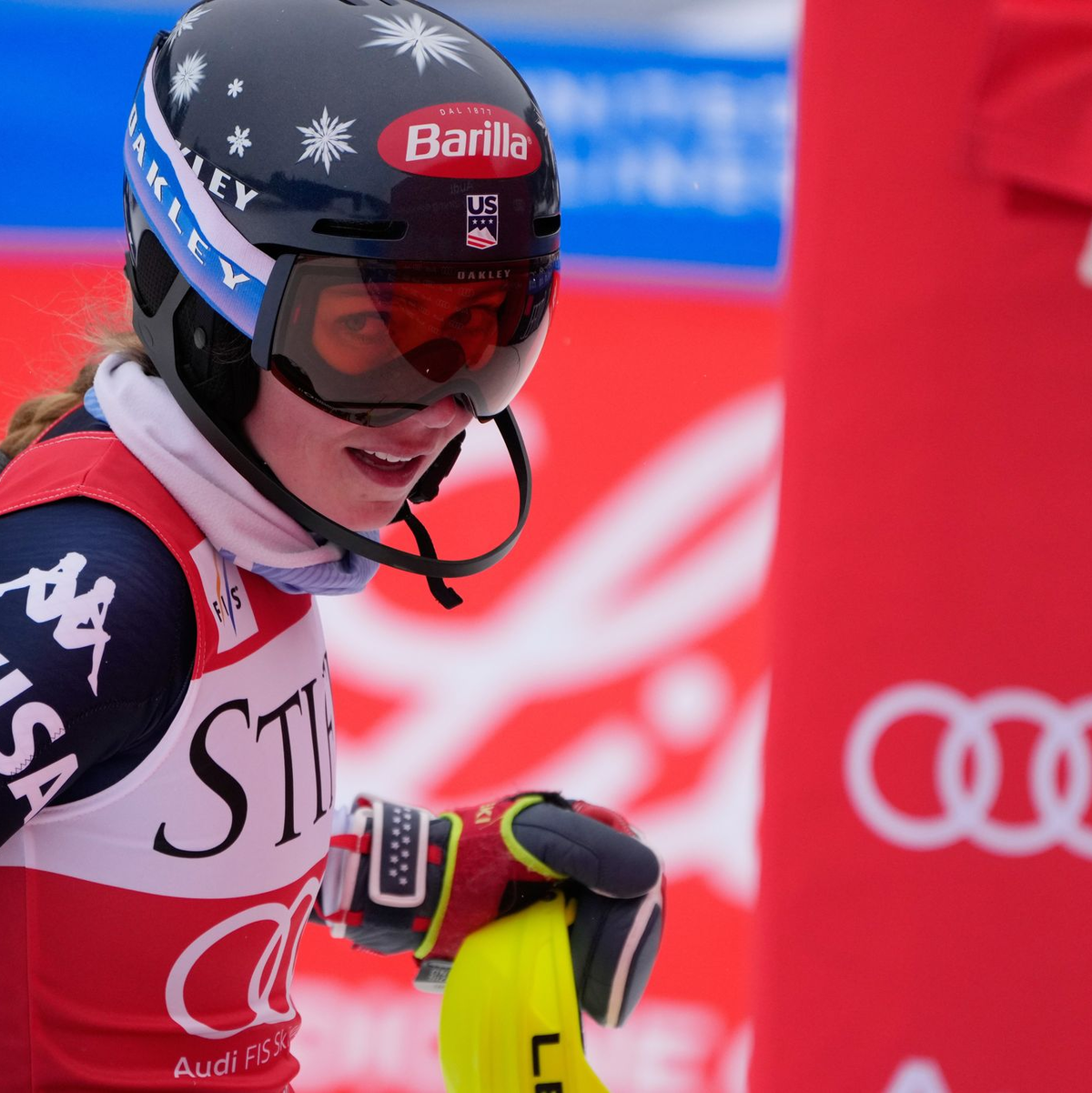 Mikaela Shiffrin feierte im dritten Slalom der Saison den dritten Sieg. - Foto: John Locher/AP/dpa