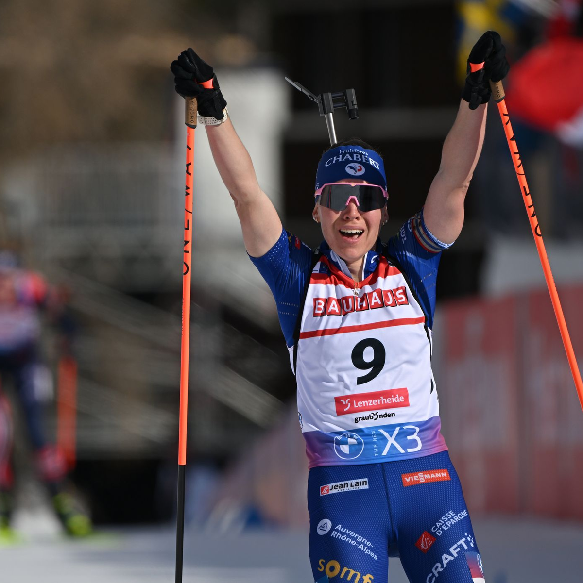 Océane Michelon gewann WM-Silber im Massenstart. (Archivbild) - Foto: Martin Schutt/dpa