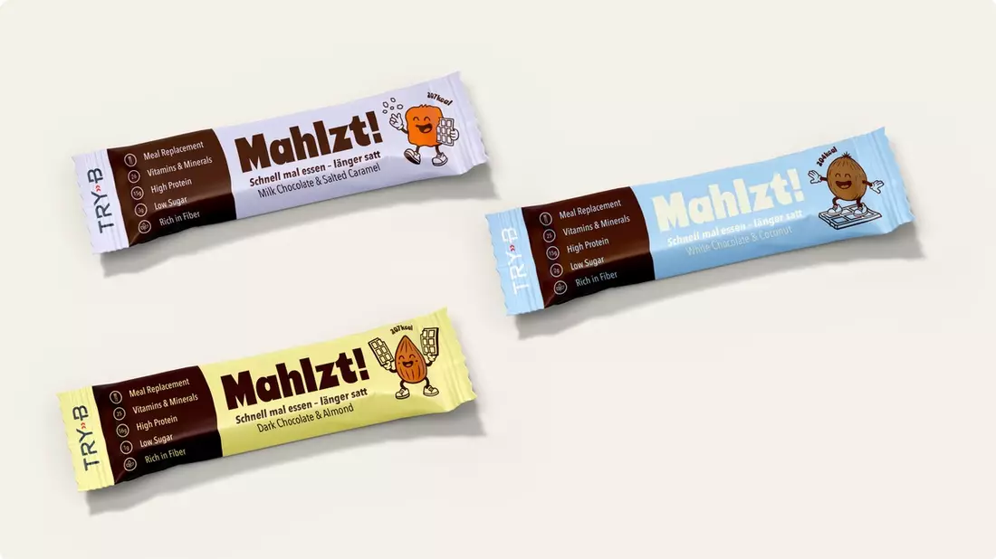 Neuer Impuls für smarte Ernährung / Schnell. Satt. Smart. TRY-B launcht modernen Mahzeitenersatz-Riegel Mahlzt! - Bild: presseportal.de