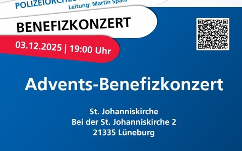 POL-LG: ++ Alle Jahre wieder... ++ der Kriminalpräventionsrat Lüneburg präsentiert: das Benefiz-Adventskonzert des Polizeiorchesters Nds. in St. Johannis ++ Mi., 03.12., 19:00 Uhr ++ Kommen Sie vorbei! - Foto: presseportal.de