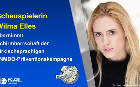 POL-OB: Schauspielerin Wilma Elles übernimmt Schirmherrschaft der türkischsprachigen #NMDO-Präventionskampagne der Polizei Oberhausen - Foto: presseportal.de