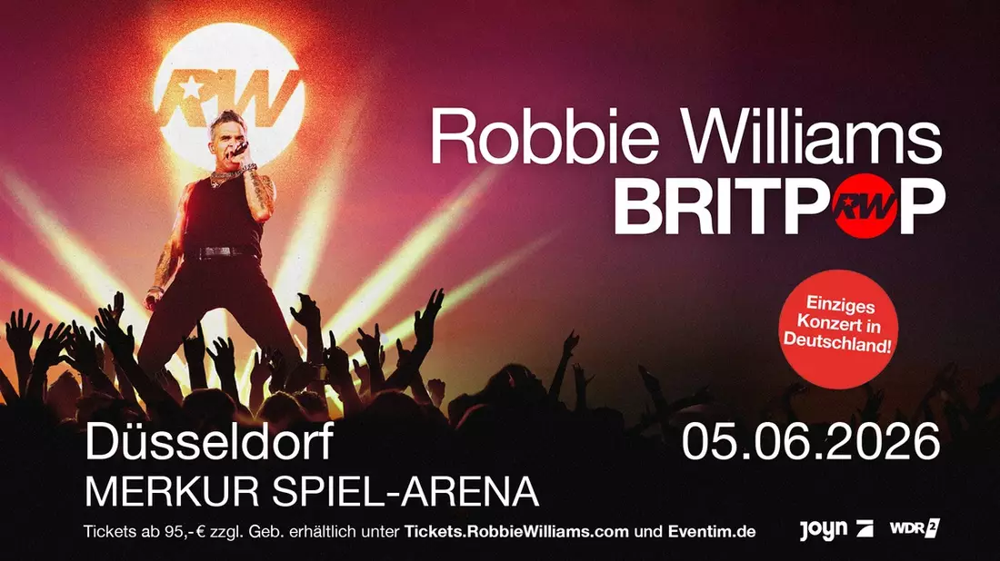 Robbie Williams spielt sein einziges Deutschland-Konzert 2026 in Düsseldorf - Bild: presseportal.de