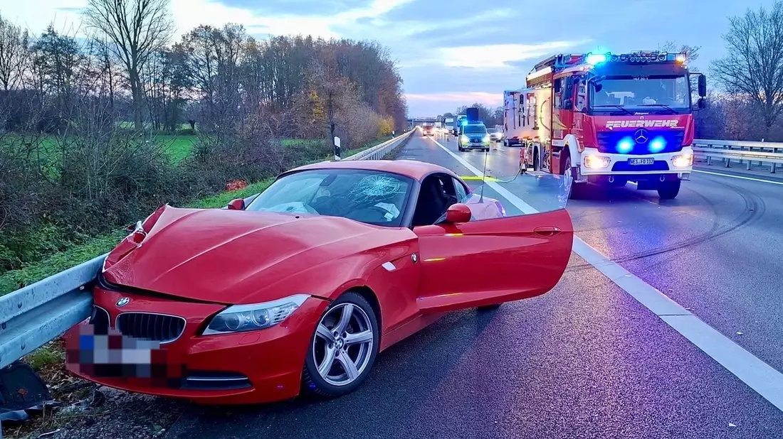 FW Hünxe: Verkehrsunfall auf der BAB 3 - Bild: presseportal.de