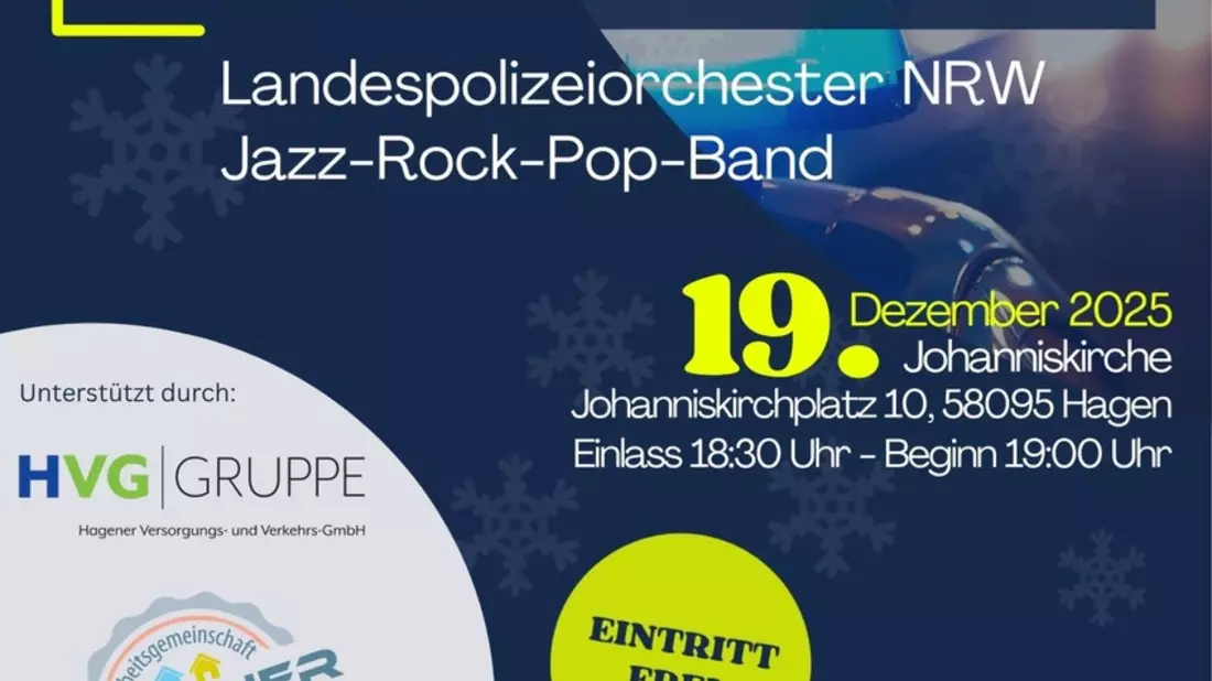 POL-HA: Weihnachtliches Benefizkonzert am 19.12.2025 - Stimmungsvoller Abend zugunsten des Vereins Unsichtbar e.V. - Bild: presseportal.de