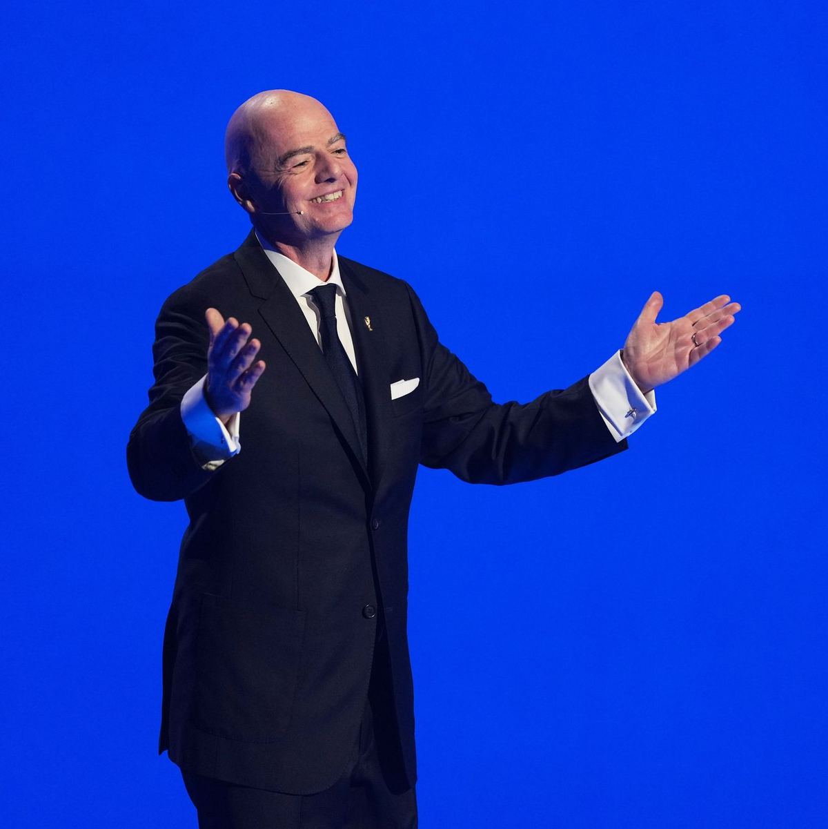 FIFA-Präsident Infantino sprach zu Beginn der Zeremonie. - Foto: Stephanie Scarbrough/AP POOL/AP/dpa