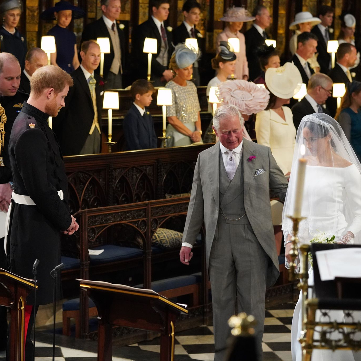 Charles führte Meghan zum Altar. (Archivbild) - Foto: Jonathan Brady/PA Wire/dpa