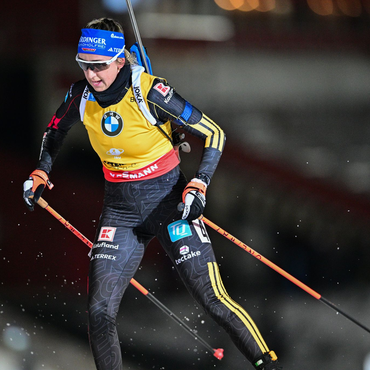 Franziska Preuß hofft nach ihrem verkorksten Saisonstart auf bessere Rennen in Hochfilzen. - Foto: Hanna Brunlöf/TT News Agency via AP/dpa