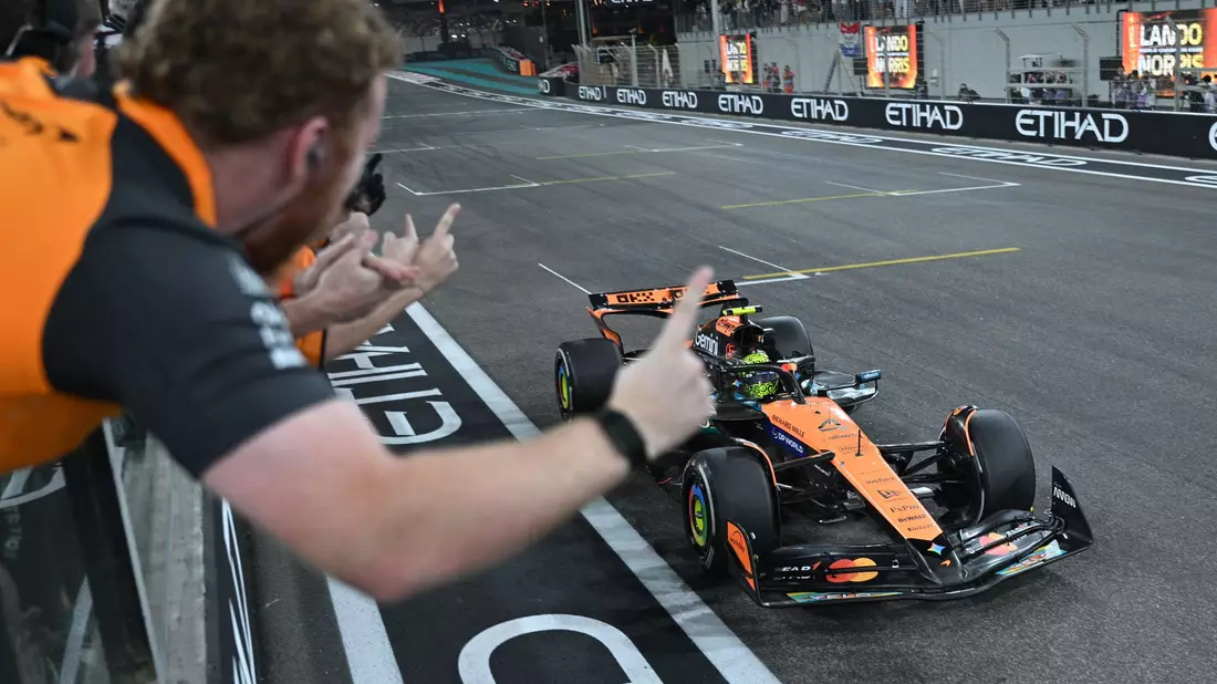 Die Zieldurchfahrt zum WM-Titel.  - Bild: Andrej Isakovic/AFP POOL/AP/dpa
