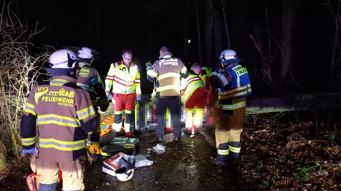 FW-EN: Mehrere Einsätze für die Feuerwehr Herdecke - Baum fällt im dunklen um und Fahrradfahrerin kollidiert mit Baum - Bild: presseportal.de