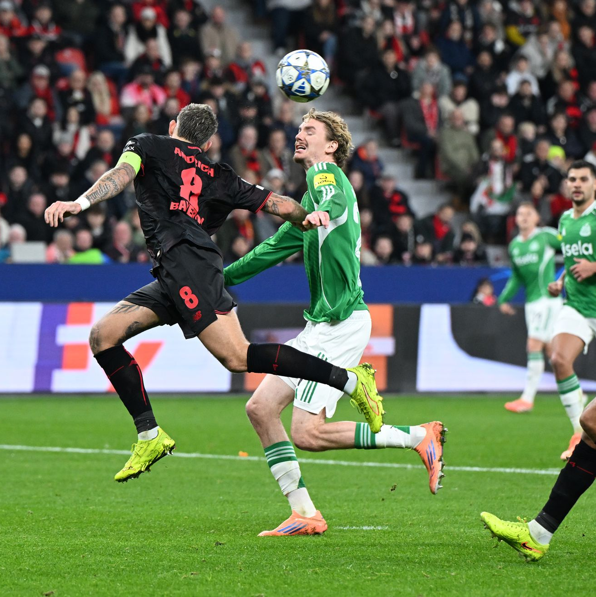 Nationalstürmer Nick Woltemade (r) spielte erstmals seit seinem Wechsel nach Newcastle wieder gegen einen Bundesliga-Club.  - Foto: Federico Gambarini/dpa