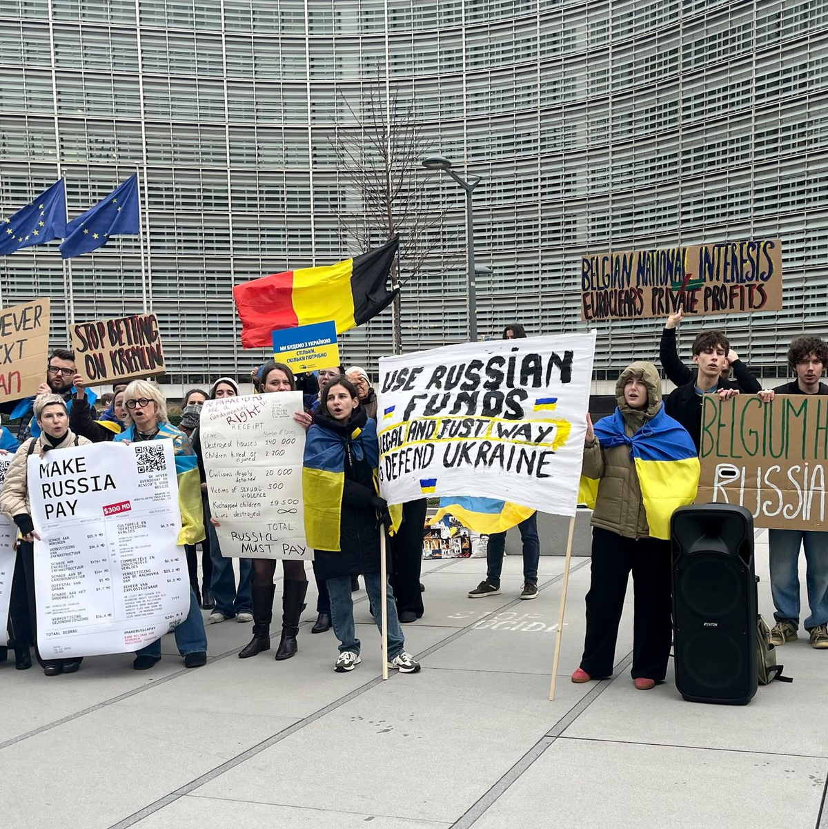 Die belgische Regierung blockiert den Plan bislang mit Verweis auf rechtliche und finanzielle Risiken. - Foto: Katharina Redanz/-/dpa