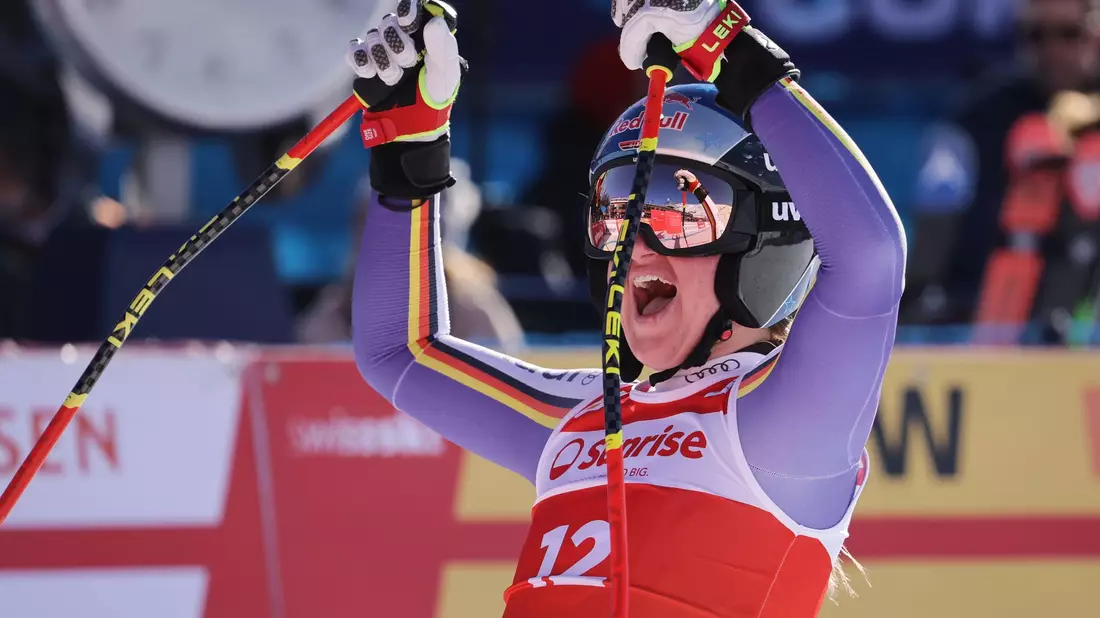 Dritter Weltcup-Sieg der Karriere: Emma Aicher sorgte in St. Moritz für Furore. - Bild: Luciano Bisi/AP/dpa