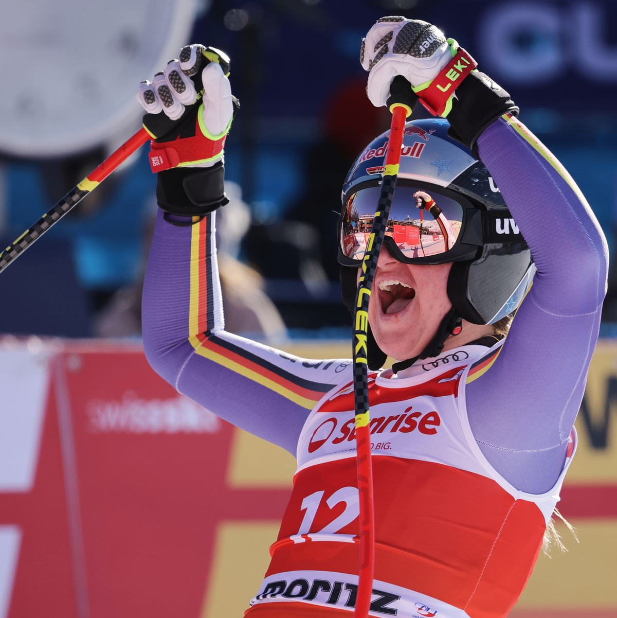 Dritter Weltcup-Sieg der Karriere: Emma Aicher sorgte in St. Moritz für Furore. - Foto: Luciano Bisi/AP/dpa