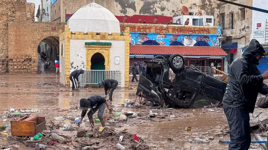 Die Regenfälle führten in der Provinz Safi zu schweren Überschwemmungen. - Bild: Abderrazak Gouach/AP/dpa
