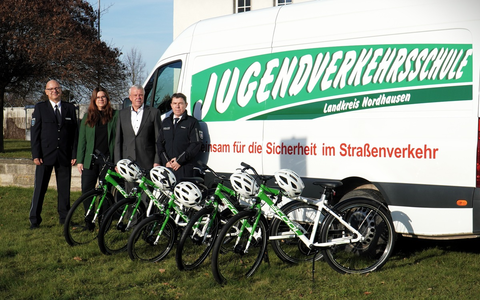 LPI-NDH: Fünf neue Fahrräder für die Jugendverkehrsschule Nordhausen - Foto: presseportal.de