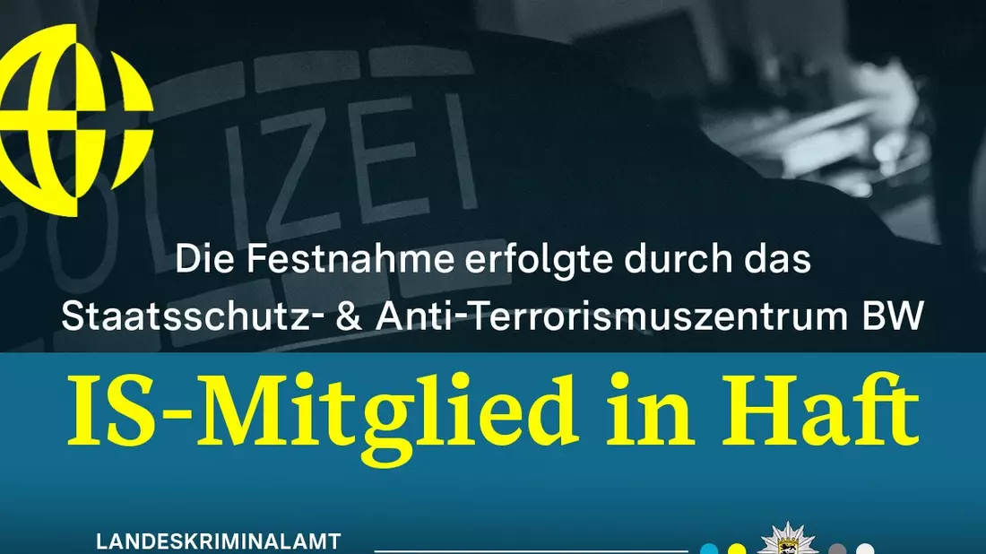 LKA-BW: Gemeinsame Pressemitteilung der Generalstaatsanwaltschaft Stuttgart und des LKA BW: Staatsschutzzentrum bei der Generalstaatsanwaltschaft lässt mutmaßliches Mitglied des Islamischen Staates festnehmen - Bild: presseportal.de