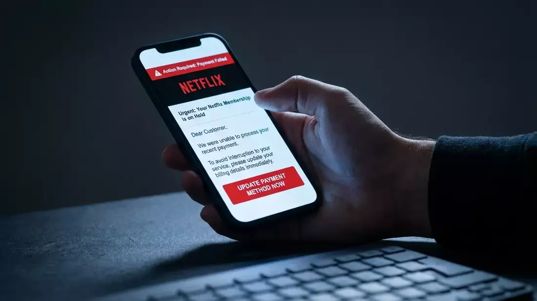 Netflix-Phishing: Kriminelle drohen mit Kündigung über Weihnachten - Bild: über boerse-global.de
