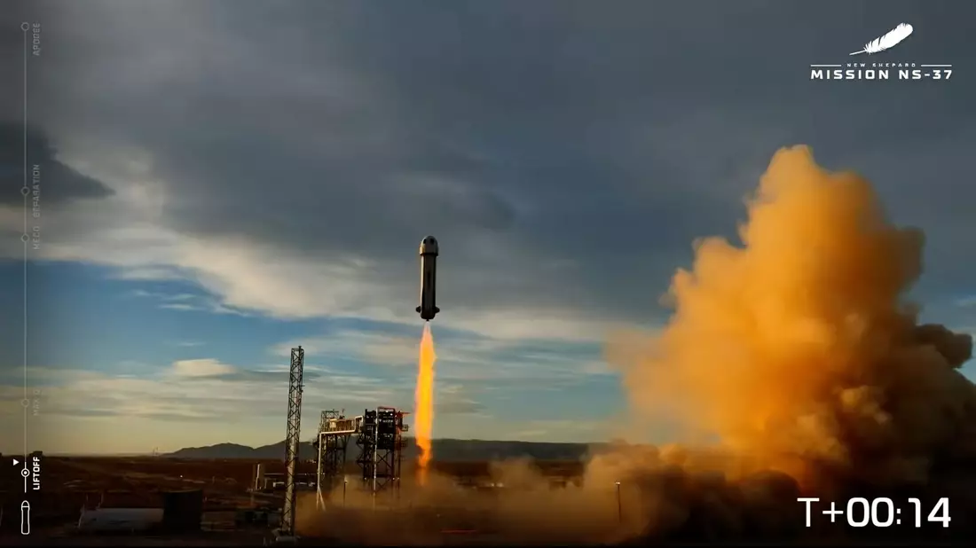 Rund elf Minuten waren die beiden Deutschen im All. - Bild: Blue Origin/AP/dpa