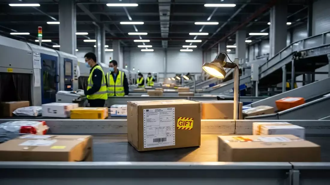 Zoll warnt vor falschen Geschenksendungen zu Weihnachten Illustration mit AI erstellt übermittelt durch boerse-global.de