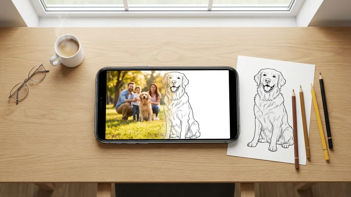 Splat: KI-App verwandelt Familienfotos in Malvorlagen - Foto: über boerse-global.de