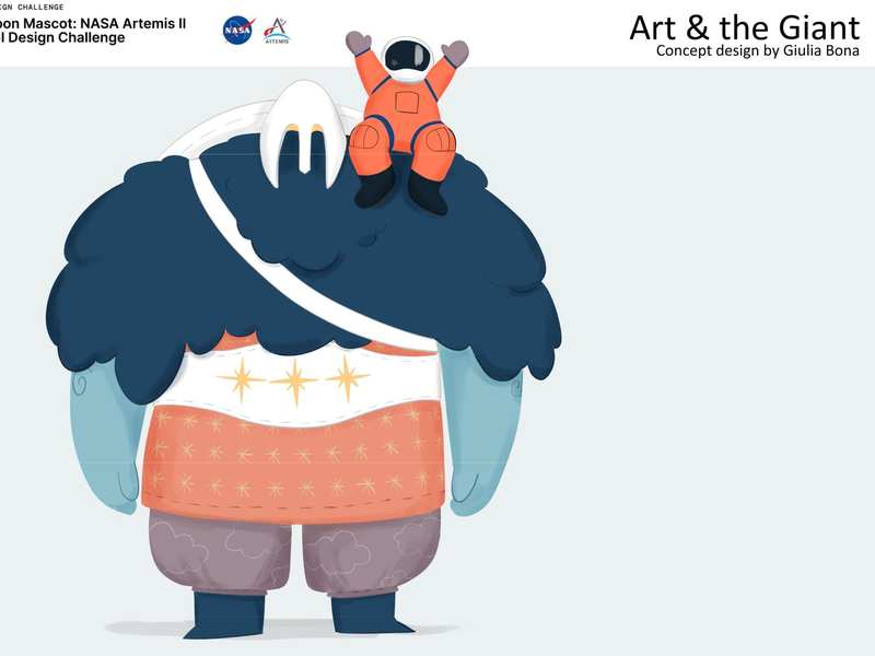 So könnte das Maskottchen für die «Artemis 2»-Mission aussehen. - Foto: Giulia Bona/Freelancer/Nasa /dpa