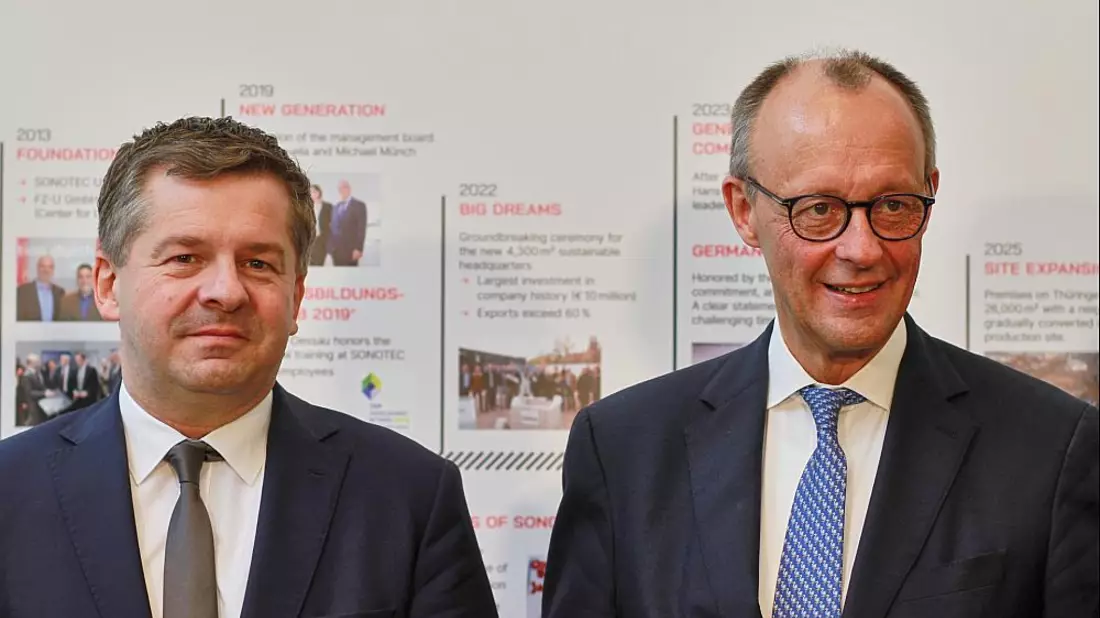 Sven Schulze und Friedrich Merz (Archiv) - Bild: über dts Nachrichtenagentur