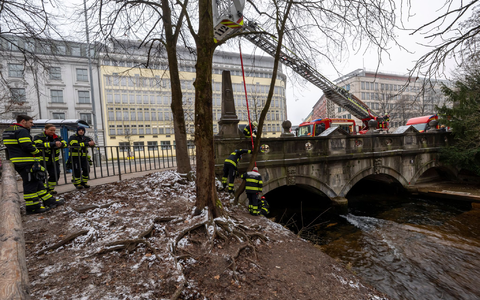 Ein Kran war im Einsatz.  - Foto: Peter Kneffel/dpa