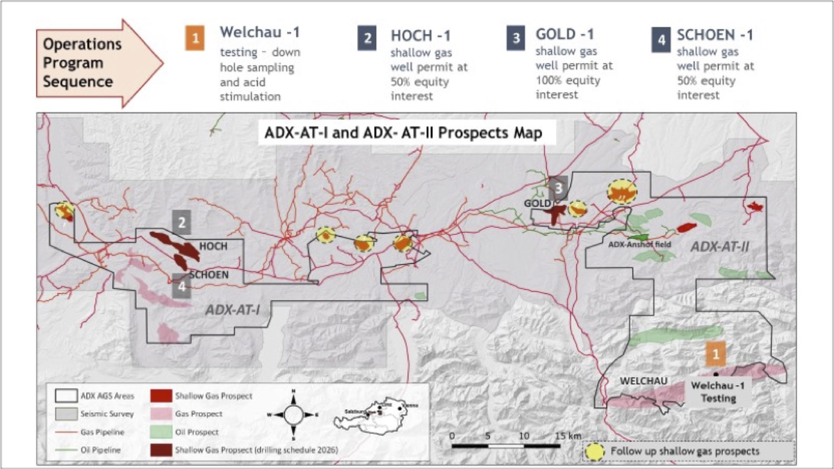 ADX-Lizenzgebiete mit Bohrprogramm 2026 - Foto: ADX Energy über pressetext.de